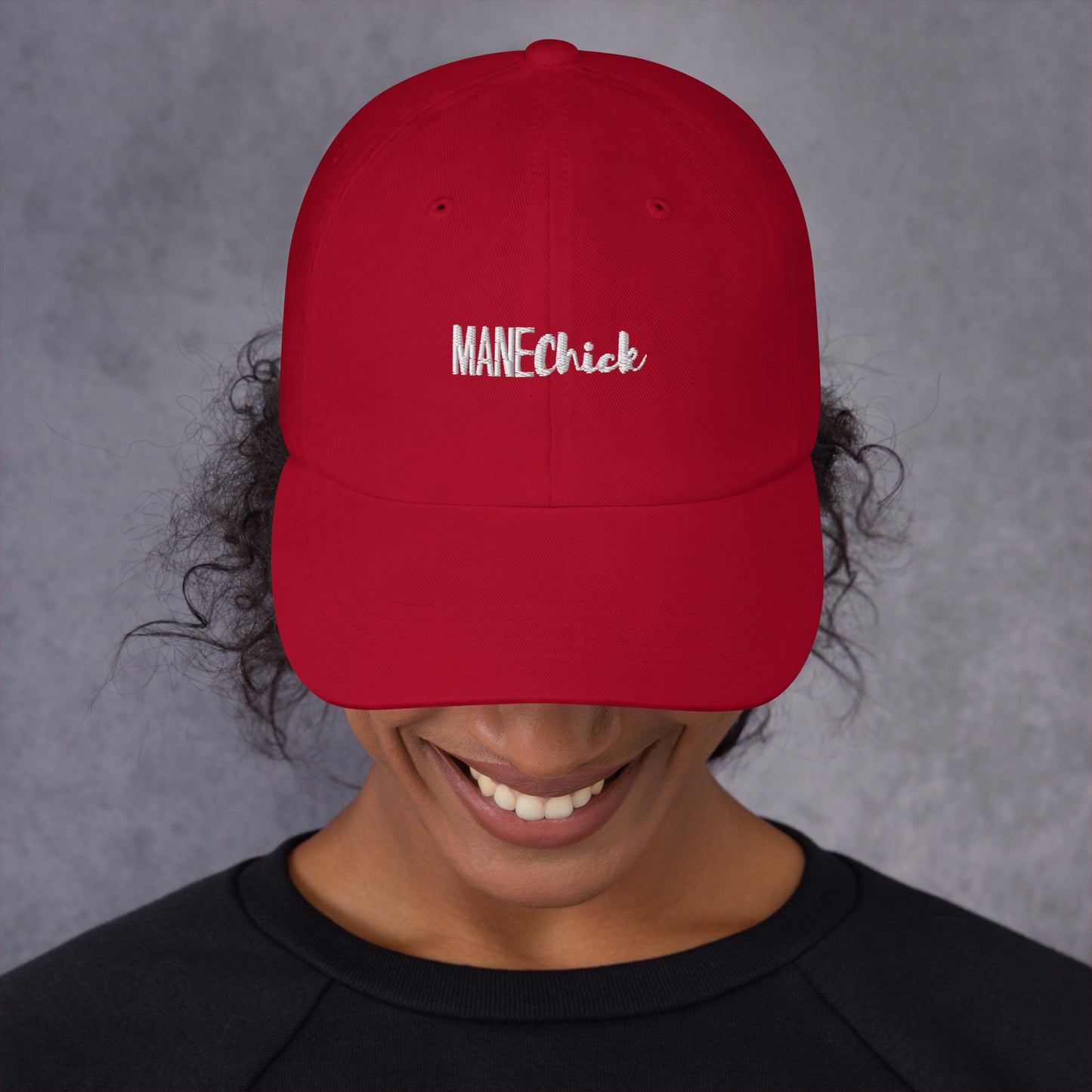 Mane Chick Dad Hat Manelifestudio Cranberry