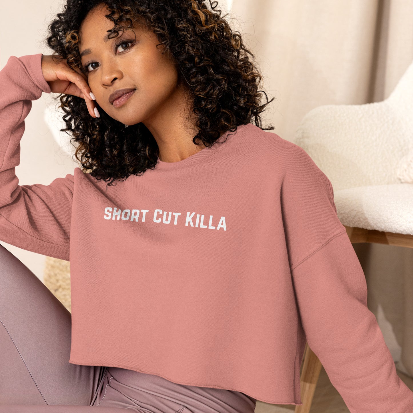 Short Cut Killa cropped sweatshirt Manelifestudio Mauve S